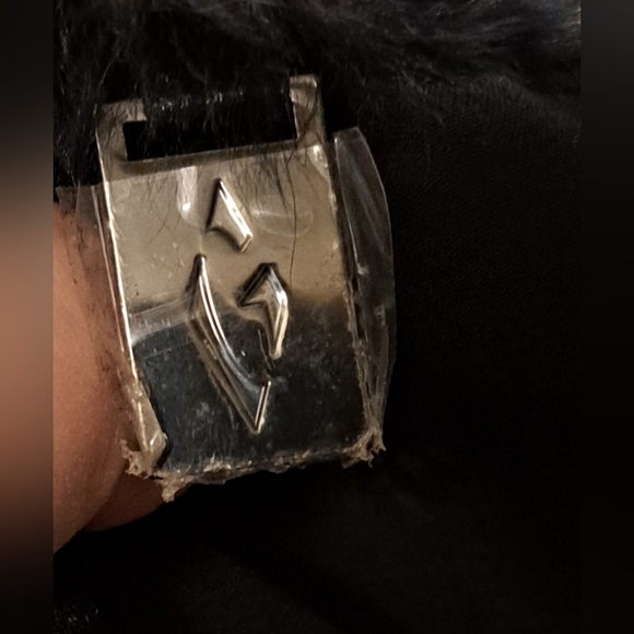 NWT Dino Gaspari Navy Rabbit Fur Embellished Elegant Formal Scarf Wrap - Picture 8 of 10